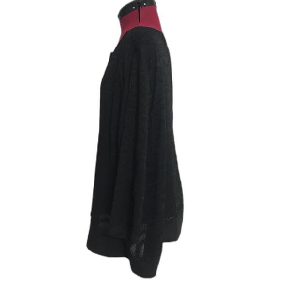 Chico's Sheer Tunic Blouse Women's Plus Size XXL Black Geometric 3/4 Sleeves - Picture 9 of 13